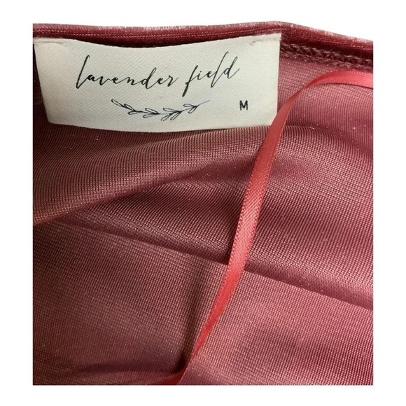 Lavender Fields pink v-neck velvet top with bell sleeves - Picture 5 of 6